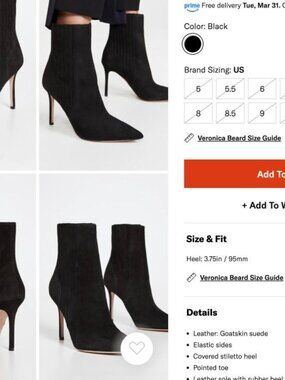 Veronica Beard Lisa Stiletto Heel Booties Black Suede Size 7.5